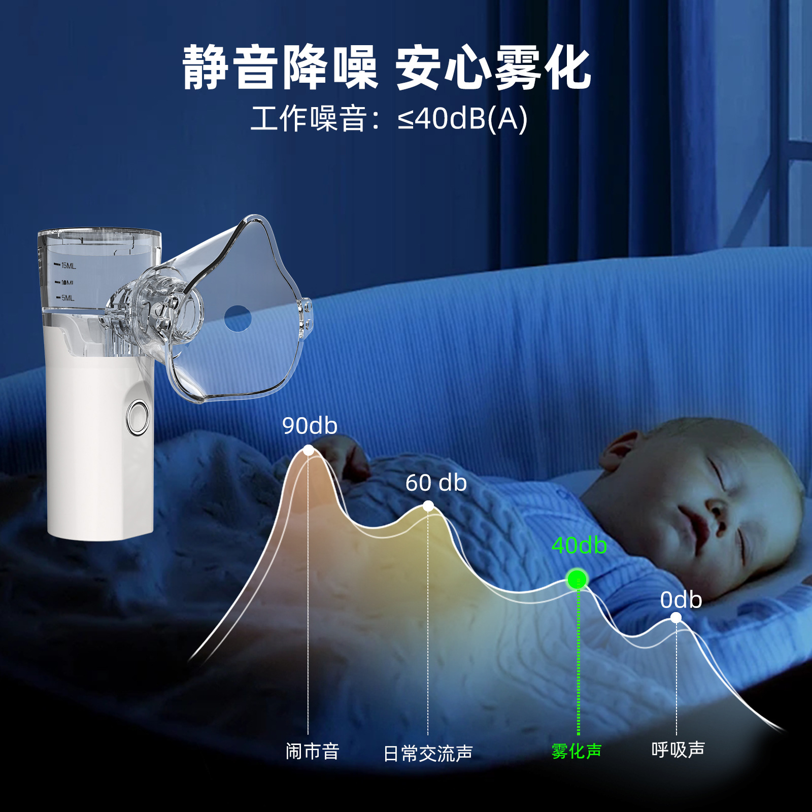 Cross-border new atomizer portable household medical grade handheld atomizer micro-grid atomizer nebulizer