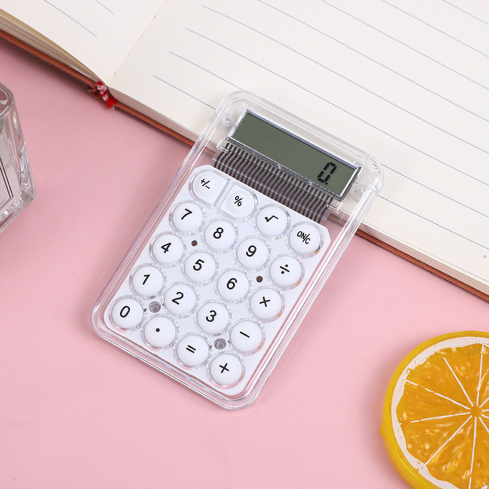 Creative cute computer fashion mini portable small calculator office Primary School student scientific transparent wholesale