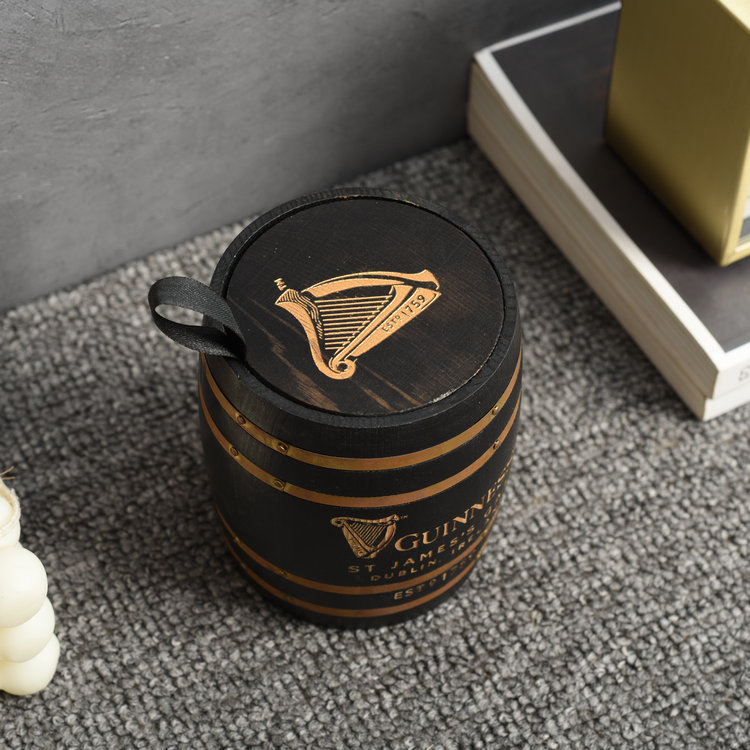 Pine Coffee Barrel Household Desktop Storage Barrel Vintage Creative Tea Coffee Bean Storage Pine Barrel