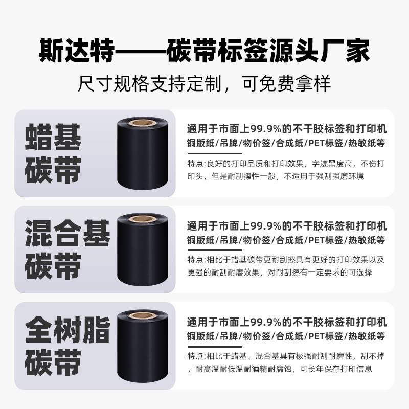 23-Year-Old Old Factory Ribbon Spot Enhanced Wax-Based Mixed-Based Water-Washable Ribbon Label Ribbon Full Resin Ribbon