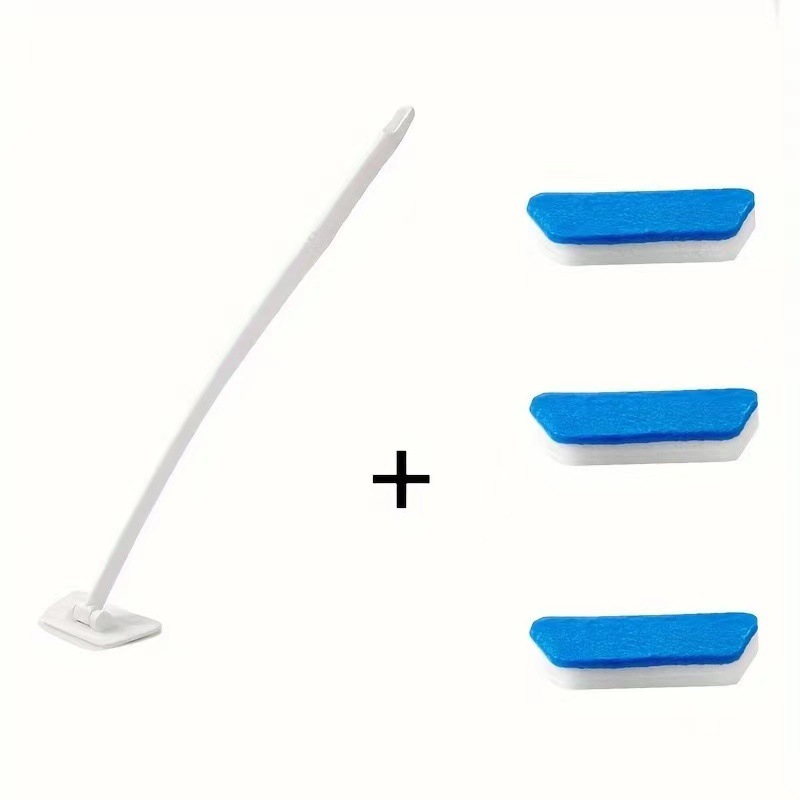 Cross-border trapezoidal cleaning brush floor tile bath brush replaceable sponge head long handle handheld convenient cleaning brush