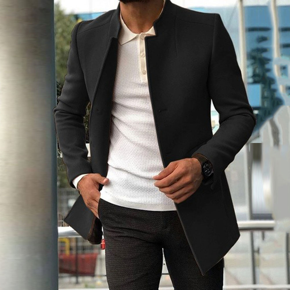 [Lots of in stock] Casual Men's Youth Suit Autumn New Fashionable Men's Solid Color Slim Fit Woolen Coat