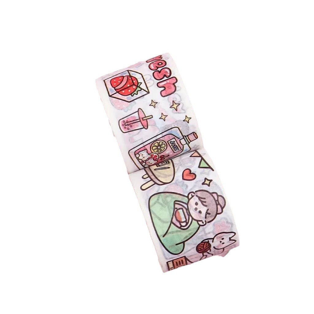 Super cute hand account tape super long cycle special oil cartoon girl heart and paper tape hand account tape whole volume wholesale