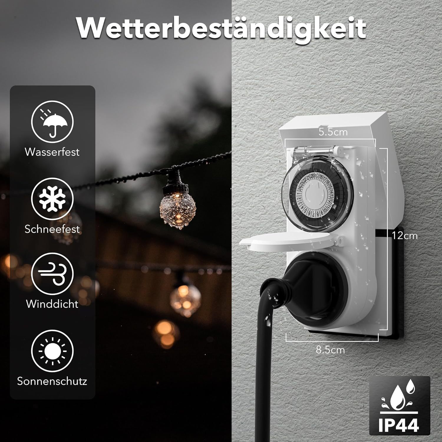 Hbn Zeitschaltuhr Aussenbereich, 24 Stunden Mechanische Zeit