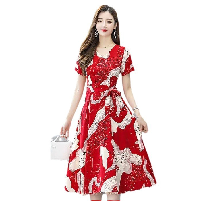 plus size chubby girl dress Women's New Korean-style Middle-aged Fashionable Age-reducing All-match Mid-length Loose plus size Women's Skirt