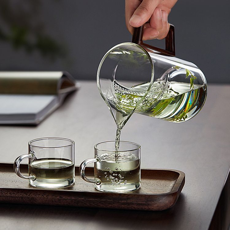 High Borosilicate Glass Tea Cup Crescent Fair Cup Tea Water Separation Integrated Filter Household Green Tea Tea Cup Wholesale