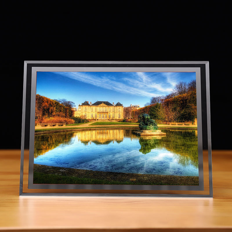 Modern Simple Landscape Photo Frame Crystal Glass Photo Frame Scenic Tourist Souvenirs Living Room Decoration Ornaments