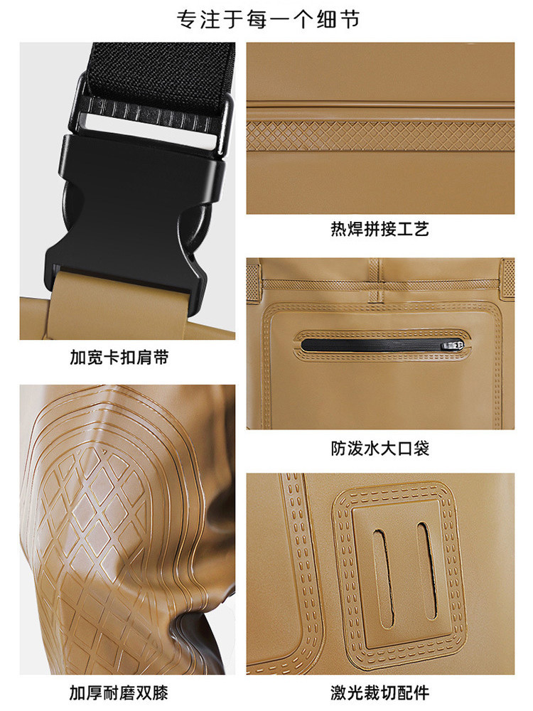 Thickened pvc water pants rain pants with rain boots full-body watering pants shoes one-piece waterproof clothing sea equipment