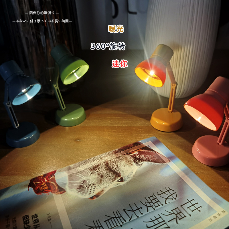 Creative Mini LED small table lamp foldable student house lamp warm color eye protection reading table lamp with clip