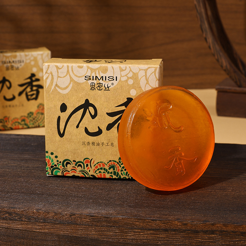 [Smisi] Мыло с агаровым деревом, с эфирным маслом сандала, ручной работы, очищающее и увлажняющее, 80Г 100Г