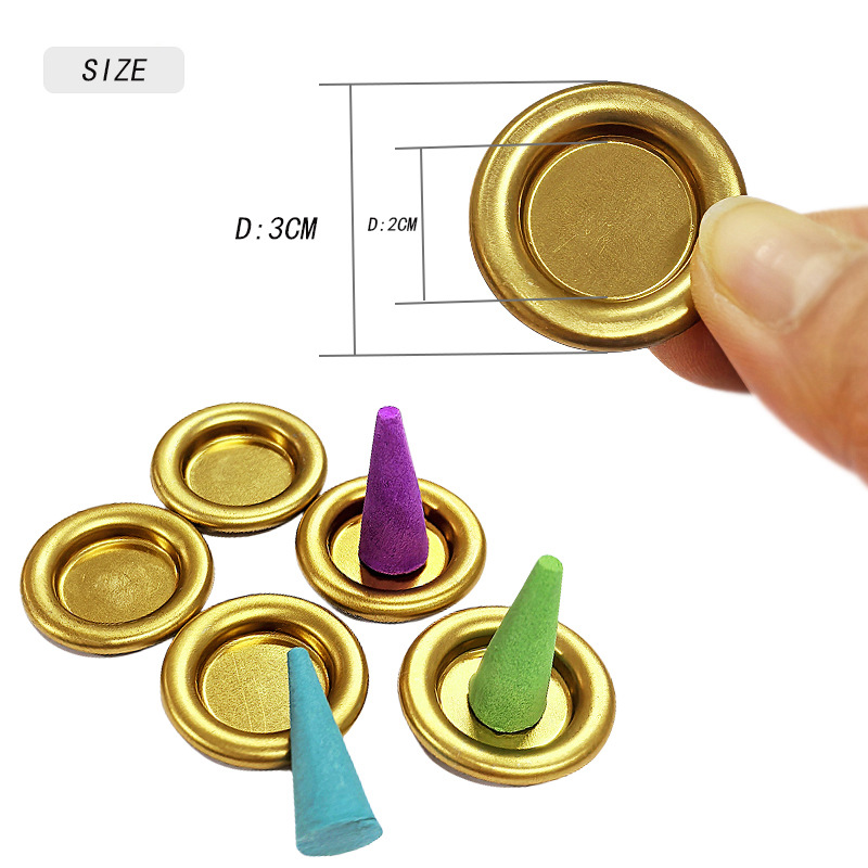 Color metal small disc small incense tota incense cone incense tray small incense holder simple portable small incense burner