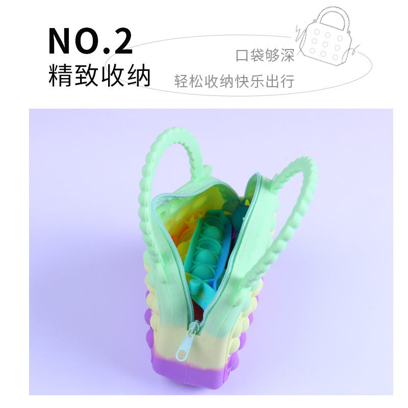 Cross-Border Rodent Control Pioneer Silicone Handbag Heart-Shaped Bubble Handbag Women's Crossbody Shoulder Bag Children's Coin Purse