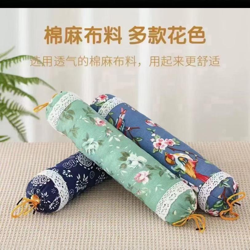 Gift Box Mugwort Cervical Spine Pillow Neck Pillow Cylindrical Pillow Old Coarse Cloth Candy Pillow Mugwort Pillow Round Pillow Manufacturer Wholesale