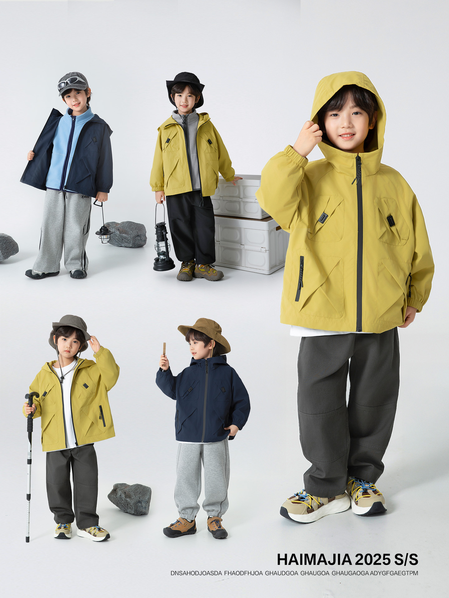 Haima's Children's Clothing 2025 Spring and Autumn New Boys Three-In-One Hooded Autumn Jacket Jacket Outdoor Workwear