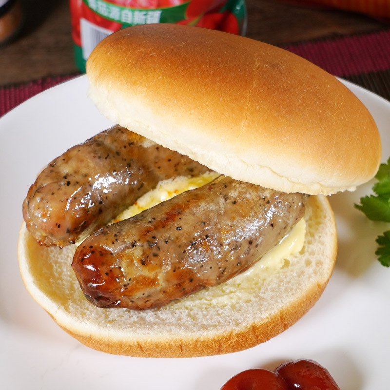 Factory wholesale lazy breakfast air fryer instant commercial black pepper flavor black soil pig fried juice alcohol sausage roasted sausage