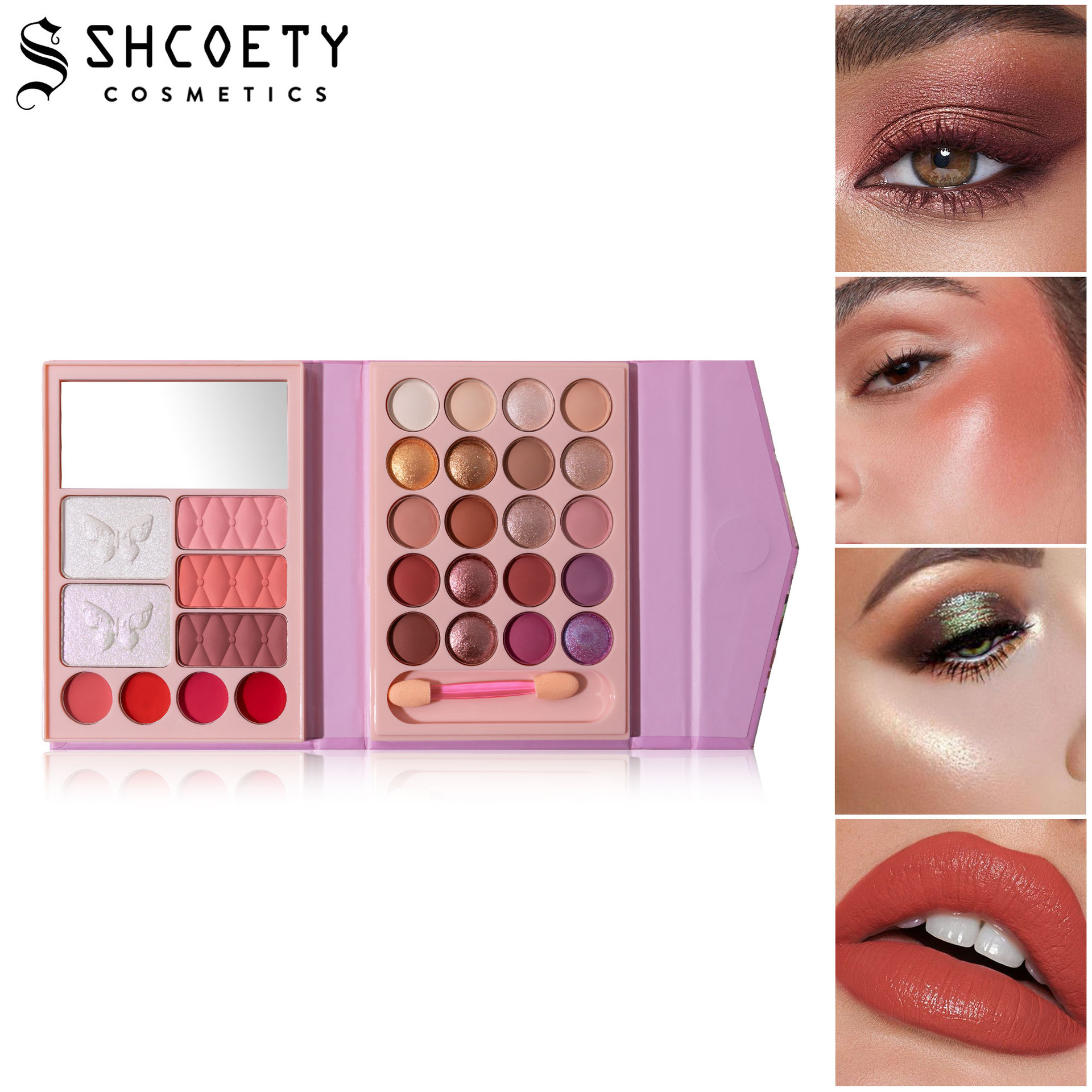 Uratm кросс-бодийная многофункциональная палитра макияжа матовая перламутровая тени для век помада румяна контур хай-глосс макияж