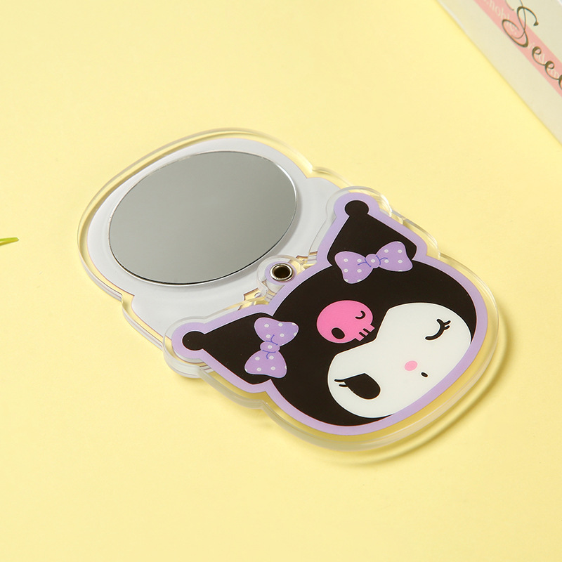 Acrylic Slide Small Mirror Student Cartoon Portable Portable Mirror High-value Cute Makeup Mirror Single-sided Small Round Mirror