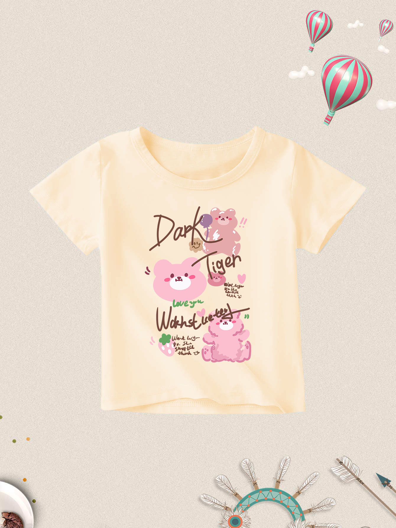 [Processing and Customization] Amazon Aliexpress European and American Export Temu Cross-Border, Knitted Round Neck Short Sleeves for Boys and Girls