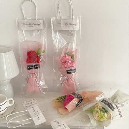 520 Soap Flower Bouquet with Three Carnations Group Purchase Promotion for Customers Valentine's Day Soap Gift Artificial Bouquet