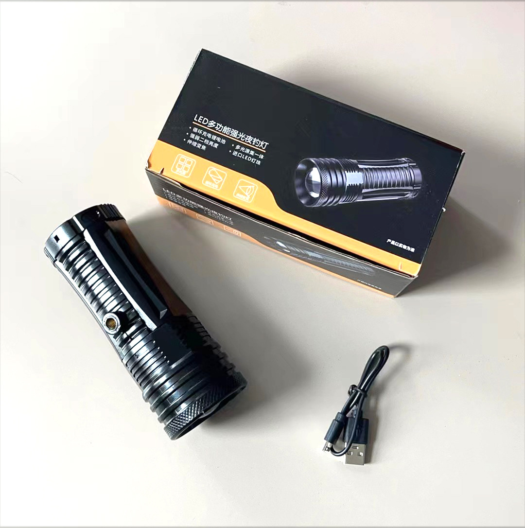 Fishing lamp night fishing lamp purple table fishing super bright fish lamp high power rechargeable Blue light flashlight strong light 20W luminous