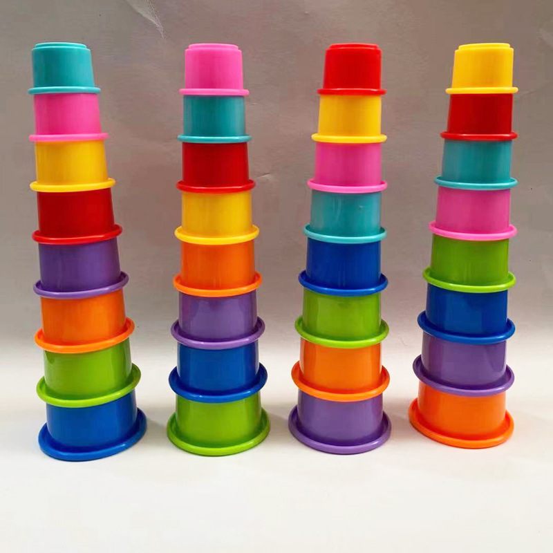 Cross-border fun stacking cups for infants and young children early education enlightenment cognition science education bathroom bathing educational toys stacking cups