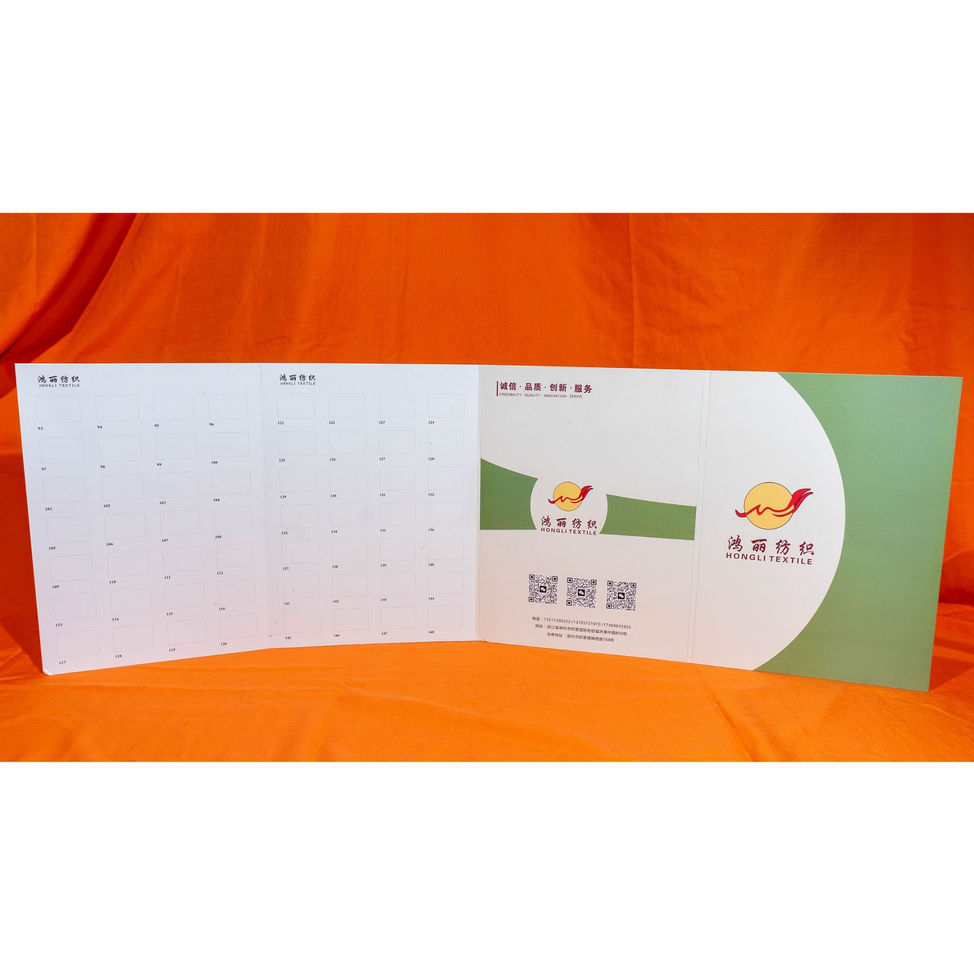 Wholesale Textile Fabric Sample Book Blank In-Stock Color Card Clothing Fabric Color Card Sample Book Multi-Fold Color Swatch