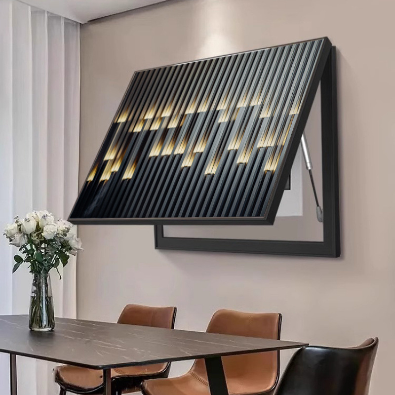 Modern Simple Electric Watch Box Decorative Painting Dining Room Power Switch Cover Hanging Painting Living Room Multimedia Lattice 4060