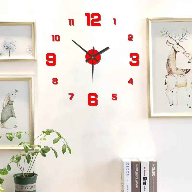 Creative Digital luminous clock personalized home diy wall clock punch-free decorative wall sticker clock acrylic wall clock