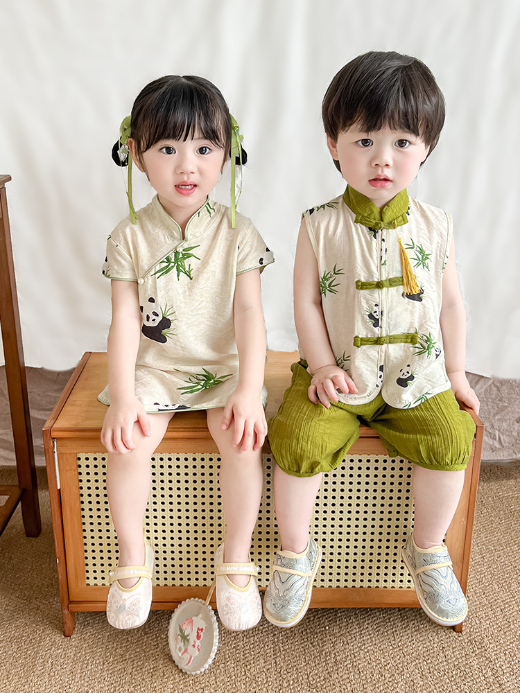 Новая китайская традиционная одежда для мальчиков, тан костюм, чонсам, наряд для младенца, корона, платье на первый день рождения, милые китайские детские вещи