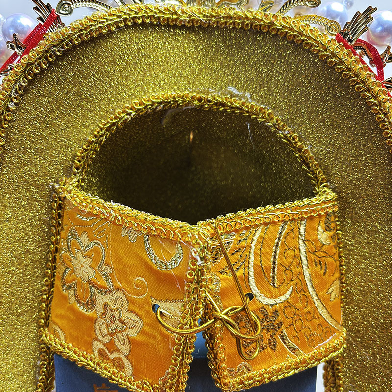 Goddess Guofeng Bead Hat Blue Phoenix Hat Immortal Family Black Mother Phoenix Crown Empress Headwear Statue Handmade Accessories Hat