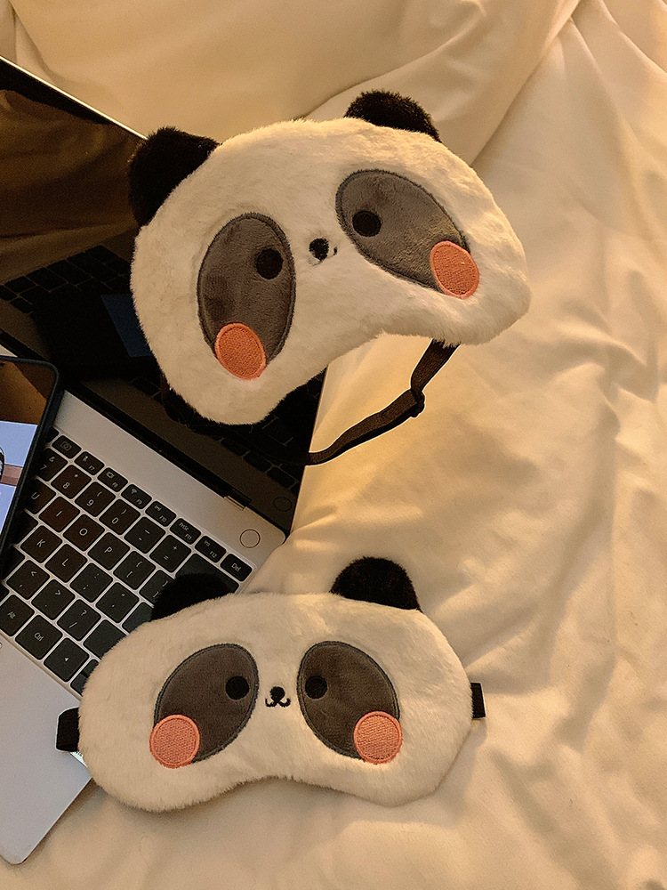 Cute Panda Eye Mask Girl's Shading Sleep Not Lunch Break Sleep Relieve Eye Fatigue Cartoon Hair Kay