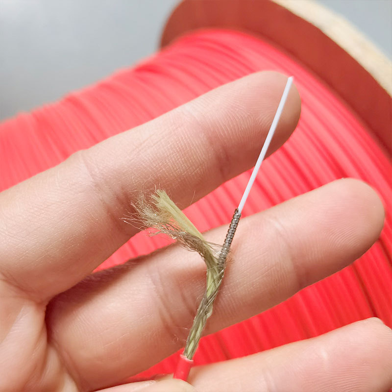 Temperature sensing fiber manufacturers supply 1-Core 2-core temperature sensing multimode 62.5 fiber wire spiral armored fiber optic cable temperature measurement fiber optic cable