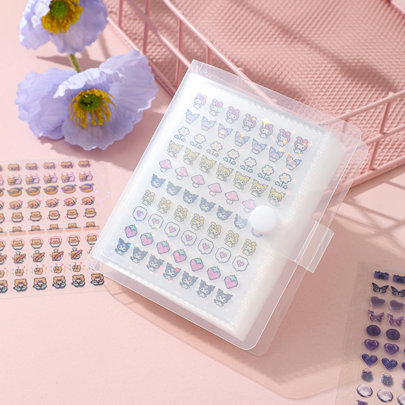 Small nose ga sticker book mini sticker storage book laser star sticker hand account material decoration sticker book wholesale