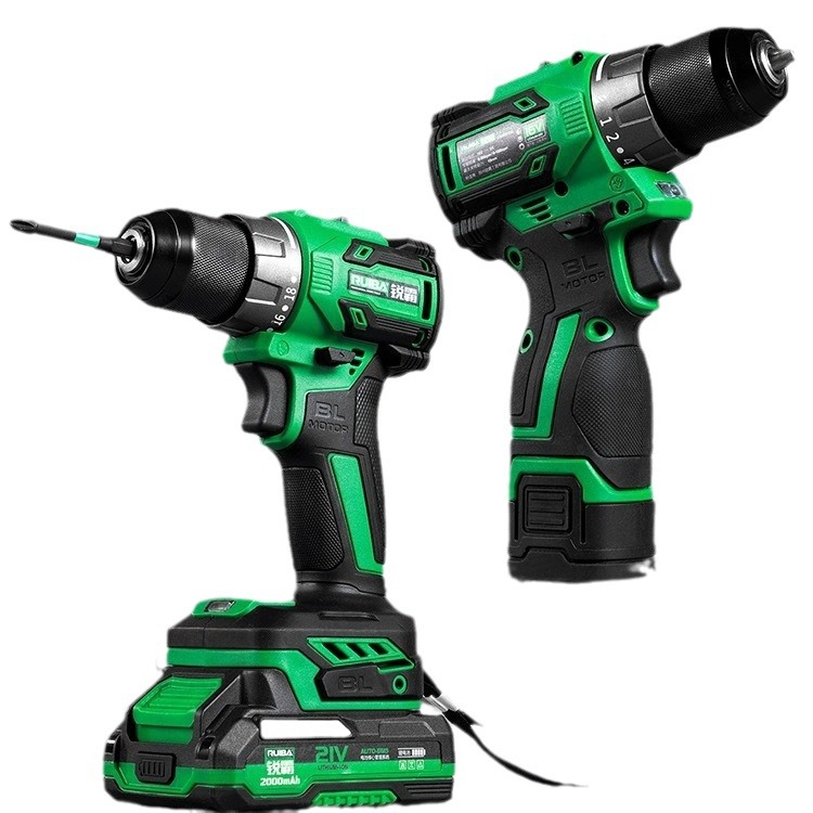 Multifunctional Ruiba Rechargeable Drill Impact Brushless High Torque Hand Drill Lithium Electric Screwdriver Drilling Machine Pistol Drill