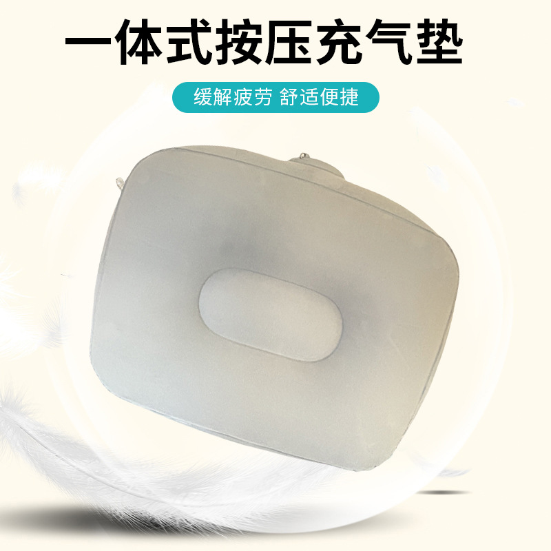 Portable Travel Inflatable Footrest Footstool Office Nap Rest Footrest Flocking Pvc Outdoor Cushion