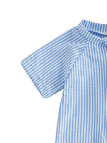 70-80-90-100-110 hat one-piece special striped short sleeve children's swimsuit