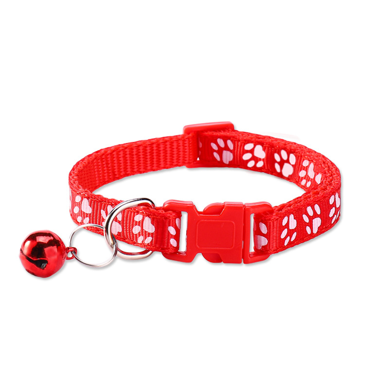 Dog Paw Print Pet Collar Cat Collar Dog Collar Bell Print Collar Collar Cat Collar Pet Supplies