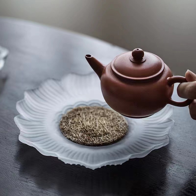 Маленький поднос из матового кристаллического стекла, переносной поднос для фруктов