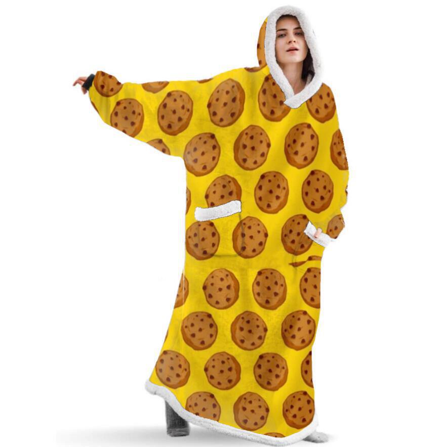 Amazon Winter New Long Vertical Pocket Lazy Blanket Flannel Lamb Wool TV Shopping TV Blanket