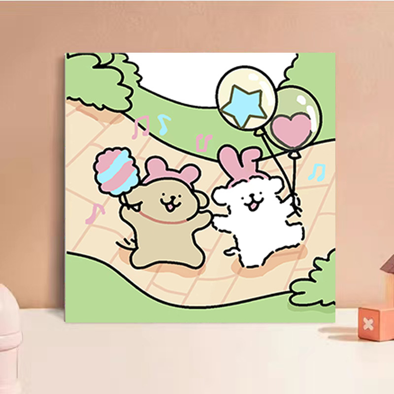 20cm Line Puppy Digital Animation Pattern DIY Hand-Filled Oil Painting Factory Direct Sales Wholesale Spot