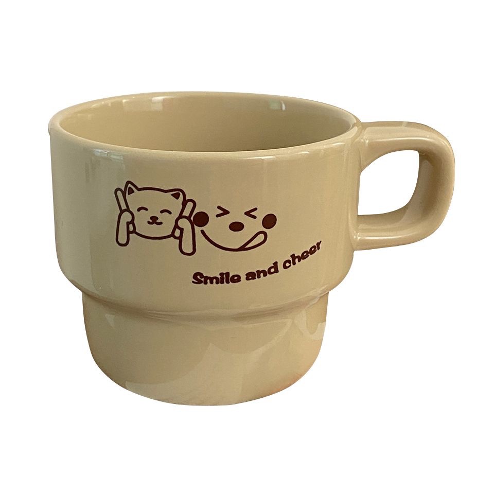 Cartoon Puppy Mug Three-color Stacking Cup Simple Ceramic Water Cup ins Style Coffee Cup