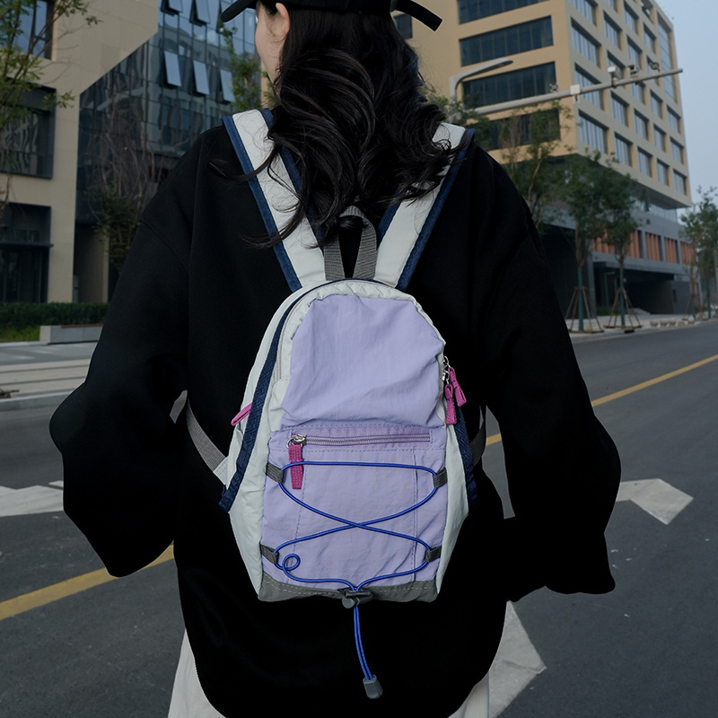 Japanese Style ins Style Small Schoolbag Female Cute Drawstring Mini Casual Bag Climbing Hiking Lightweight Backpack for Women