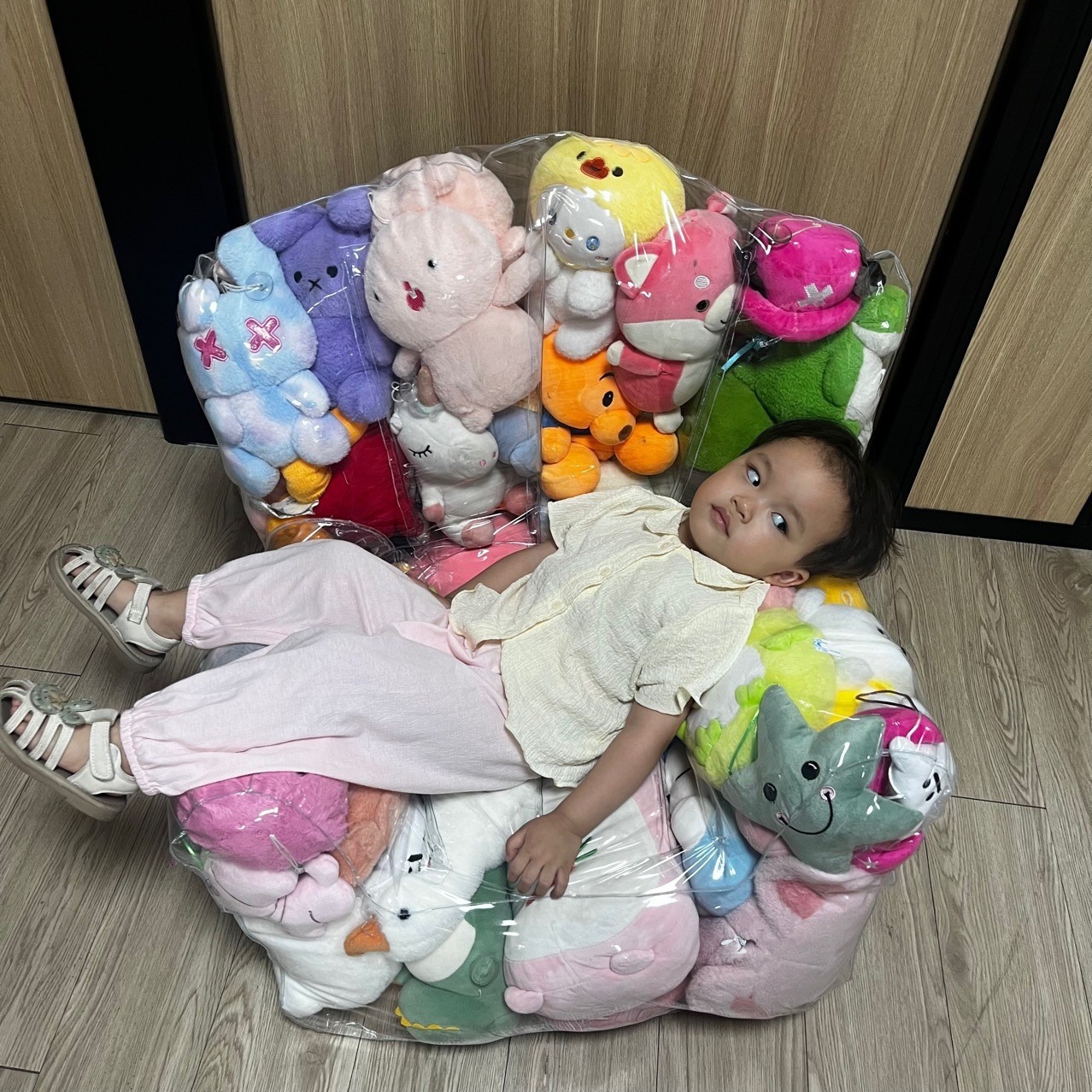 Transparent Doll Lazy Sofa Single Bedroom Small Cute Rental House Valentine's Day Birthday Gift DIY