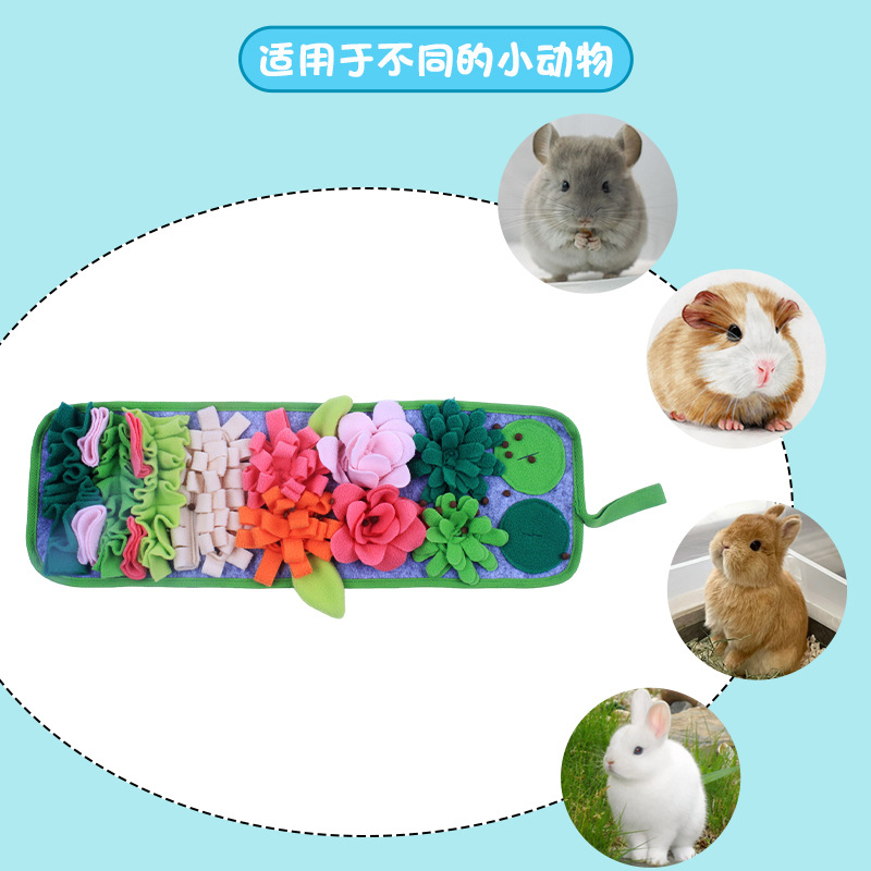 Small Pet Sniffing Mat, Play Mat, Rabbit Mat, Hamster, Chinchilla, Guinea Pig Foraging Mat, Emotional Relief Garden Sniffing Mat