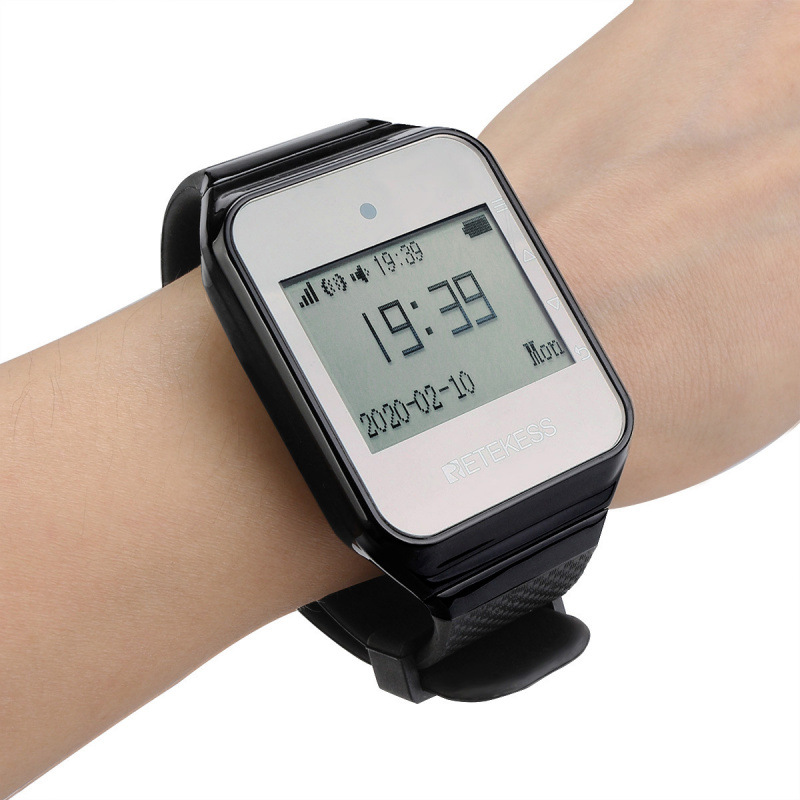 RETEKESS wireless watch mobile receiver wrist watch tea restaurant food city service call foreign trade