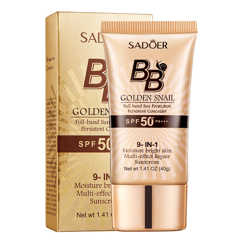 Cross-Border Spot Gold Snail Bb Cream Sadoer Long-Lasting Concealer Foundation Bb Cream Foreign Trade Factory Direct Sale