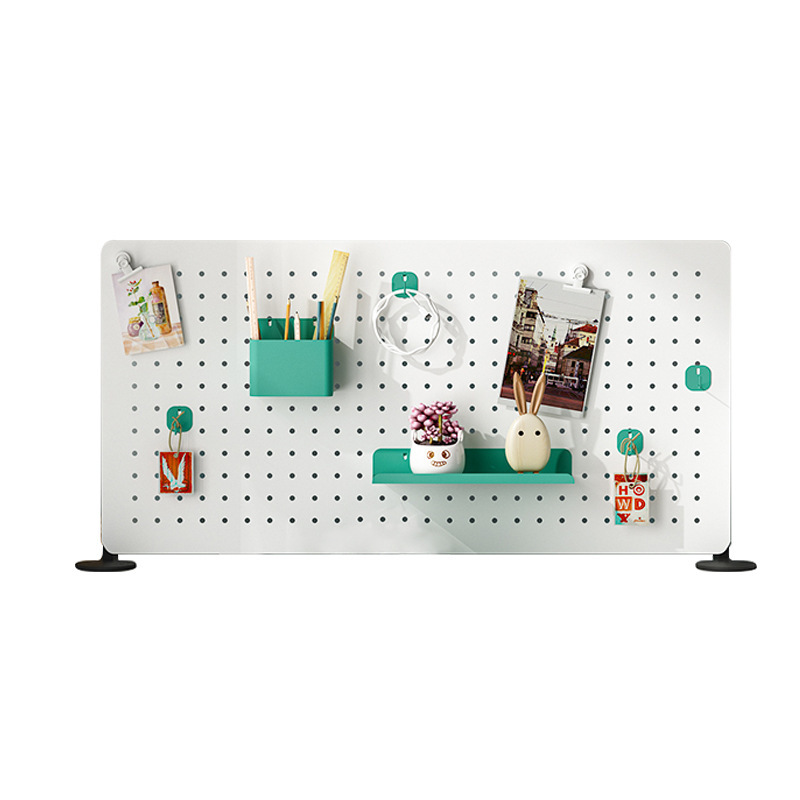 Factory Direct Sales Desktop Vertical Hole Board DIY Accessories Wall Storage Rack Punch-Free Office Desk Storage Rack