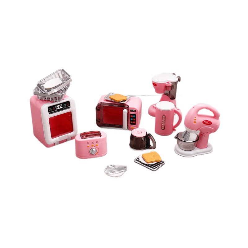 Miniature diy play house toy mini simulation small household appliance model doll house accessories coffee machine egg beater