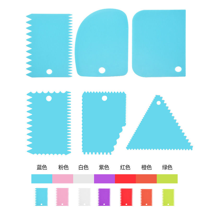 Baking cream scraper three-piece plastic noodle cutter PP cake cream scraper rice rolls scraper tooth scraper