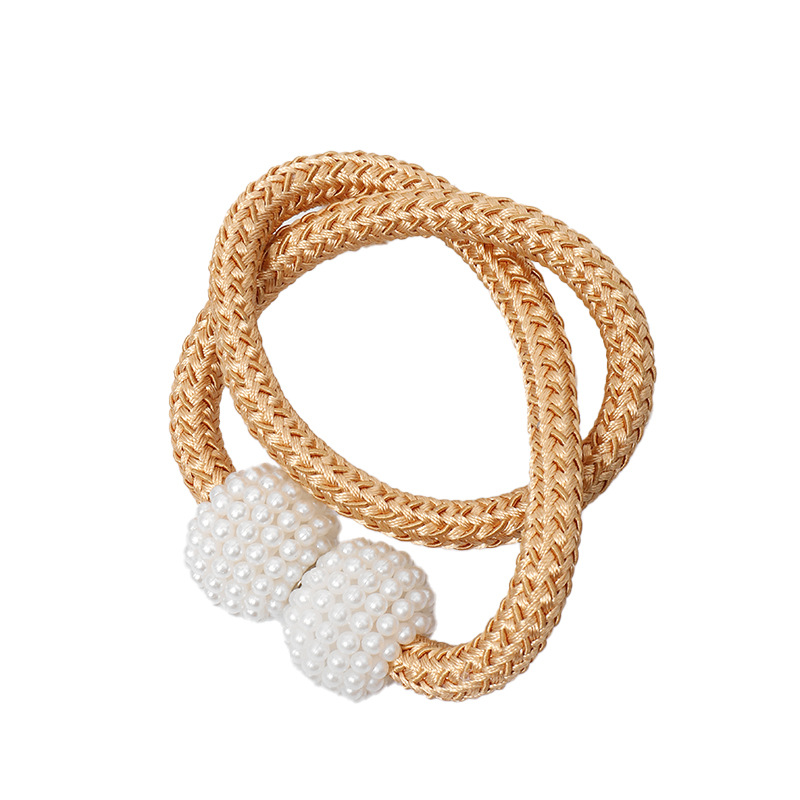 Wholesale Curtain Tiebacks with Small Pearl Magnetic Suction, No-Drill Installation, Curtain Rope Buckle Accessories with Magnetic Design